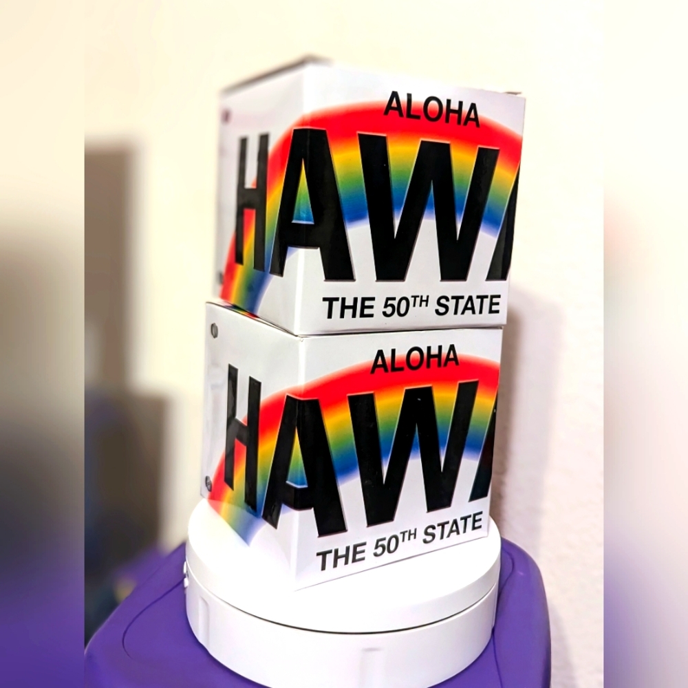 Hawaii license plate coffee mugs